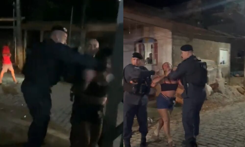 Policial militar agride mulher durante abordagem em Cachoeiras de Macacu.