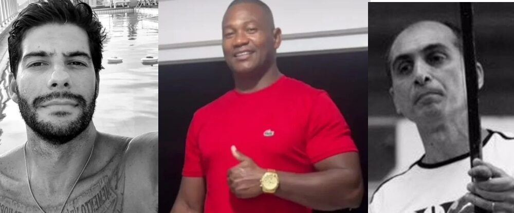 Viaturas da polícia em rua de Niterói após crimes registrados na cidade.