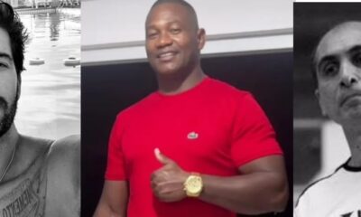 Viaturas da polícia em rua de Niterói após crimes registrados na cidade.