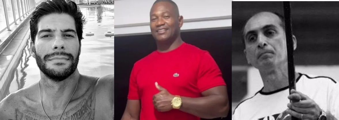 Viaturas da polícia em rua de Niterói após crimes registrados na cidade.