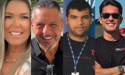 Área atingida por avião de pequeno porte após queda em Capão da Canoa no Rio Grande do Sul.