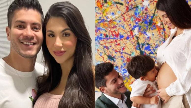 Arthur Aguiar e Jheny Santucci anunciam chegada do segundo filho do casal