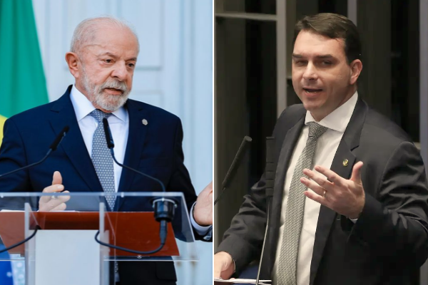 Lula e Flávio Bolsonaro