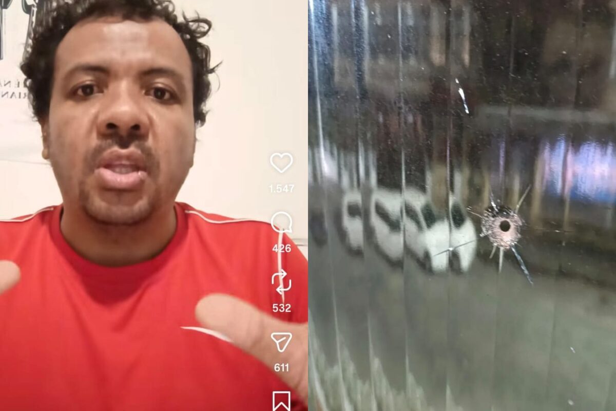 Wescrey denunciou a violência que sofreu nas redes sociais e mostrou o estrago em seu apartamento na Tijuca após os disparos